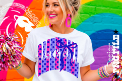 Coquette Polka Dots Basketball Design PNG, Blue Pink Product Image 2