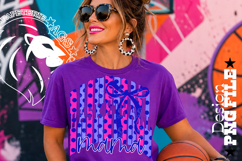 Coquette Polka Dots Basketball Mama Design PNG, Blue Pink Product Image 4