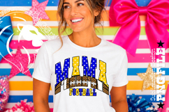 Royal Blue Yellow Football Mama Sublimation PNG Stars Product Image 1