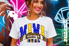 Royal Blue Yellow Football Mama Sublimation PNG Stars Product Image 3