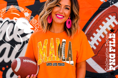 Orange Football Mama Loud and Proud Sublimation PNG Product Image 3