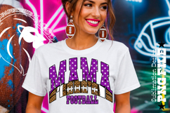 Purple Football Mama Sublimation PNG Stars Product Image 2