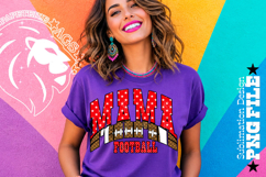 Red Football Mama Sublimation PNG Stars Product Image 4