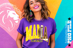 Yellow Football Mama Loud and Proud Sublimation PNG Product Image 1