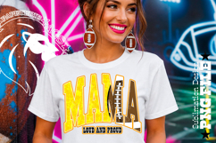 Yellow Football Mama Loud and Proud Sublimation PNG Product Image 2