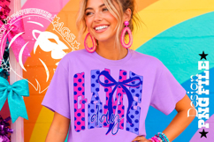 Any Sport Game Day Sublimation PNG, Polka Dots Blue Pink Product Image 3