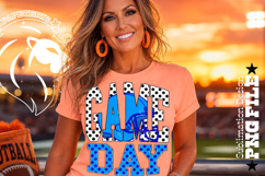 Blue Football Game Day Sublimation PNG, Polka Dots Product Image 4