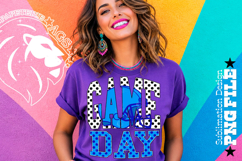 Blue Football Game Day Sublimation PNG, Polka Dots Product Image 1