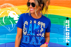 Blue Football Game Day Sublimation PNG, Polka Dots Product Image 3