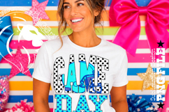 Blue Teal Football Game Day Sublimation PNG, Polka Dots Product Image 3