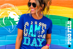 Blue Teal Football Game Day Sublimation PNG, Polka Dots Product Image 5