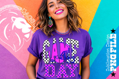 Blue Fuchsia Football Game Day Sublimation PNG, Polka Dots Product Image 2