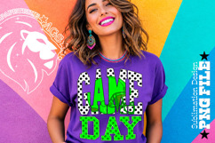 Green Football Game Day Sublimation PNG, Polka Dots Product Image 3