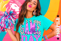 Purple Football Game Day Sublimation PNG, Polka Dots Product Image 4
