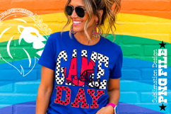 Red Football Game Day Sublimation PNG, Polka Dots Product Image 3