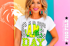 Yellow Green Football Game Day Sublimation PNG, Polka Dots Product Image 4