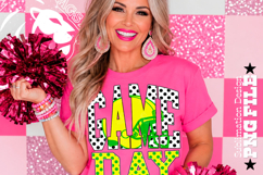 Yellow Green Football Game Day Sublimation PNG, Polka Dots Product Image 5