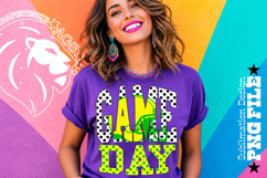 Yellow Green Football Game Day Sublimation PNG, Polka Dots Product Image 3