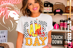Red Yellow Football Game Day Sublimation PNG, Polka Dots Product Image 4