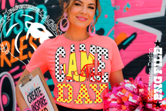 Red Yellow Football Game Day Sublimation PNG, Polka Dots Product Image 2