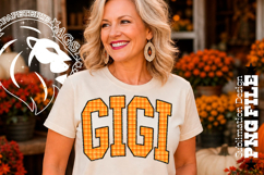 Fall Gingham Leopard Gigi, DTF Design, PNG Product Image 2