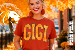Fall Gingham Leopard Gigi, DTF Design, PNG Product Image 3