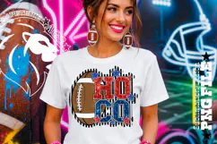 Hoco Football Sublimation PNG, Blue Red Lines Stripped Product Image 2