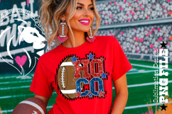 Hoco Football Sublimation PNG, Blue Red Lines Stripped Product Image 4