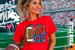 Hoco Football Sublimation PNG, Blue Red Lines Stripped Product Image 4