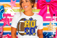 Hoco Football Sublimation PNG, Blue Yellow Lines Stripped Product Image 1