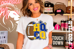 Hoco Football Sublimation PNG, Blue Yellow, Polka Dots Product Image 4