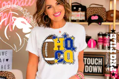 Hoco Football Sublimation PNG, Blue Yellow, Polka Dots Product Image 4