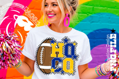 Hoco Football Sublimation PNG, Blue Yellow, Polka Dots Product Image 2
