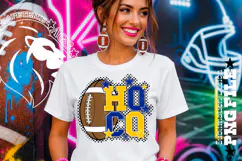 Hoco Football Sublimation PNG, Blue Yellow, Polka Dots Product Image 3
