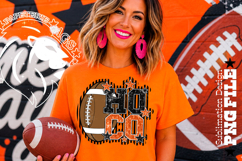Hoco Football Sublimation PNG, Orange Black, Lines Stripped Product Image 2