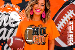 Hoco Football Sublimation PNG, Orange Black, Lines Stripped Product Image 2