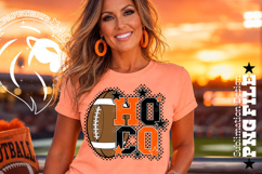 Hoco Football Sublimation PNG, Orange Black, Polka Dots Product Image 1