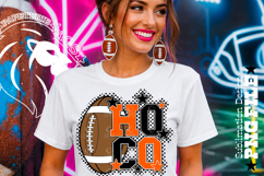 Hoco Football Sublimation PNG, Orange Black, Polka Dots Product Image 3