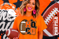 Hoco Football Sublimation PNG, Orange Black, Polka Dots Product Image 4