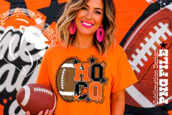 Hoco Football Sublimation PNG, Orange Black, Polka Dots Product Image 4