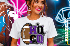 Hoco Football Sublimation PNG, Purple Black, Polka Dots Product Image 4