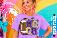 Hoco Football Sublimation PNG, Purple Gold, Polka Dots Product Image 2