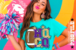 Hoco Football Sublimation PNG, Purple Gold, Polka Dots Product Image 3
