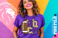 Hoco Football Sublimation PNG, Purple Gold, Polka Dots Product Image 5