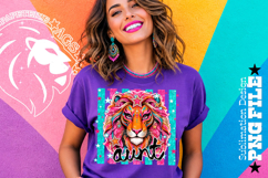 Striped Lion Aunt Sublimation PNG Product Image 1