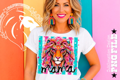 Striped Lion Mama Sublimation PNG Product Image 1