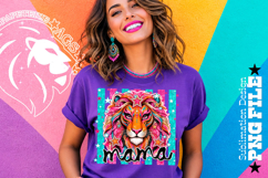 Striped Lion Mama Sublimation PNG Product Image 4