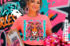 Striped Lion Mama Sublimation PNG Product Image 2