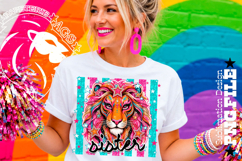 Striped Lion Sister Sublimation PNG Product Image 3