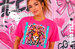 Striped Lion Sister Sublimation PNG Product Image 4